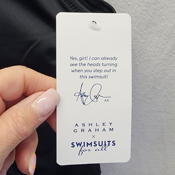 Swimsuits For All Ashley Graham Women's Black One Piece Bathing Suit Size 12 NWT - Picture 3 of 10